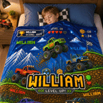 Personalised Pixel Art Off-Road Lorry Adventure Soft Throw Blanket with Name Home Decor Birthday Gift for Boy Lorry Lover