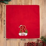 Personalisierte Weihnachts-Tischserviette | mit Namen & Initiale | festliche Tischdeko | Weihnachtsgeschenk für Familie & Freunde