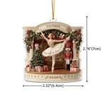 Personalised 3D-Effect Artwork Ballerina Girl Nutcracker Acrylic Ornament with Name and Year Christmas Gift for Ballet Lover Girl