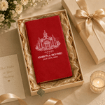 Personalized Minimalist Swan Church PU Leather Wedding Vow Book with Name and Date Wedding Ceremony Anniversary Gift for Bride Groom