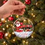 Personalized Santa Claus Christmas Tree Christmas Ornament with Name Initial and Year Home Tree Decor Christmas Gift for Family Friend