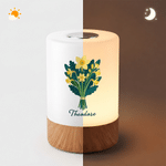 Personalized Illustration Birth Flower Dimmable Color-Changing Touch Control Night Light with Name and Remote Bedroom Decor Birthday Gift for Women 11