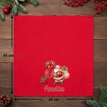 Personalisierte Weihnachtsmann Weihnachtsserviette | mit Namen & Initiale | 100% Baumwolle | Weihnachtsgeschenk für Familie & Freunde