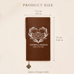 Personalized Minimalist Swan Church PU Leather Wedding Vow Book with Name and Date Wedding Ceremony Anniversary Gift for Bride Groom