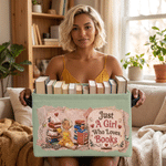 Personalised 3D-Effect Artwork Cartoon Character Storage Basket with Name and Handle Birthday Christmas Gift for Book Lovers Girls