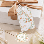 Personalized Wedding Flowers Initials Badge Tags Stickers Set of 24 with Text Location and Date Decor Wedding Party Bridal Shower Gift for Bride to Be