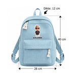 Gepersonaliseerde ribfluwelen rugzak in 3D-stijl met kinderfiguurtje en naam - back to school verjaardagscadeau voor meisjes en jongens