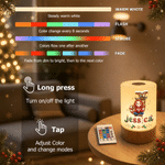 Personalized 3D-Effect Artwork Cartoon Character Dimmable Touch Control LED Night Light with Name Bedroom Decor Christmas Gift for Children