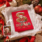 Personalised Photo Christmas Theme Design 100% Cotton Red Table Napkin with Name Table Decor Christmas Gift for Family Friend