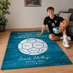 Personalized Handball Coach Glitter Design Soft Throw Blanket with 1-16 Names and Text Home Decor End-Of-Season Appreciation Gift for Coach