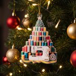 Personalized 3D-Effect Artwork Christmas Theme Sewing Acrylic Ornament with Name and Year Home Decor Christmas Gift for Sewing Lover Craftsman