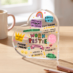 Personalized Work Bestie Absolute Legend Heart Acrylic Plaque with Name Office Decor Birthday Christmas Appreciation Gift for Coworker