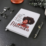 Personalised Black Woman Hardcover A5 Journal Notebook with Name Daily Journaling Birthday Gift for Black Girls Women