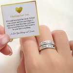 Personalized I Fucking Love You Sterling Silver Open Ring with Engraved Text and Card Dainty Jewelry Birthday Anniversary Gift for Couple