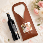 Personalized Photo PU Leather Protective Wine Bag with Name and Handle Wine Accessories  Wedding Anniversary Gift for Bridesmaids Besties