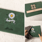Personalized Birth Flower Folding Knitted Chart Holder with 4 Circular Magnets and Magnetic Ruler Birthday Christmas Gift for Knitting Lovers