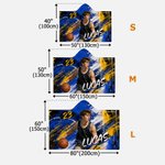 Personalized Graffiti Style Sport Photo Soft Hooded Blanket with Name and Number Daily Use Birthday Gift for Basketball Players Friends