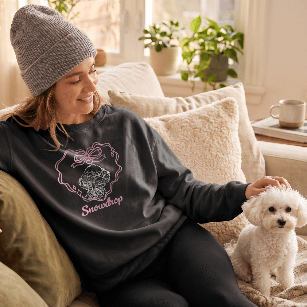 T-shirt, sweat-shirt ou sweat à capuche personnalisé, multicolore, brodé d’une photo de chien ou de chat, avec un portrait, un nœud en forme de cœur et le nom de l’animal ; cadeau d’anniversaire ou en 7
