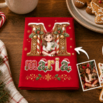 Personalised Photo Christmas Theme Design 100% Cotton Red Table Napkin with Name Table Decor Christmas Gift for Family Friend
