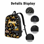 Personalized Engineering Vehicle Bulldozer Backpack Lunch Bag Pencil Case Set with Name Daily Use Back to School Gift for Kids Boys Students