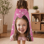 Personalised Oil Painting Portrait Soft Hooded Blanket with Name Daily Use Birthday Gift for Family Friends