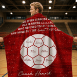 Personalized Handball Coach Glitter Design Soft Throw Blanket with 1-16 Names and Text Home Decor End-Of-Season Appreciation Gift for Coach
