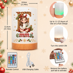 Personalized 3D-Effect Artwork Cartoon Character Dimmable Touch Control LED Night Light with Name Bedroom Decor Christmas Gift for Children