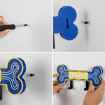 Personalised 3D Printed Bone-Shaped Pet Leash Holder with Name Home Entryway Decor Walk the Dog Birthday Gift for Pet Lovers