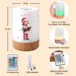 Personalisiertes Nachtlicht mit Cartoon-Figur nach Foto & Wunschtext | Dimmbar | 15h Akku | Schlafzimmerdeko | Geburtstag Geschenk für Kinder Familie