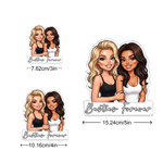 Gepersonaliseerde 3D-achtige fotomagneet voor op de koelkast met personage-illustratie en tekst – woondecoratie, vrijgezellenfeest, vriendschapscadeau voor beste vrienden
