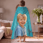 Personalised Oil Painting Portrait Soft Hooded Blanket with Name Daily Use Birthday Gift for Family Friends