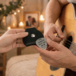 Personalised I'll Always Pick You Black Line Style Photo Guitar Pick Keychain with Name and Pouch Birthday Anniversary Gift for Guitarist Couple