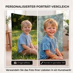 Personalisierte Fotodecke im Ölgemälde-Stil | mit Namen | weich | Wohnaccessoire | Geburtstags- und Jubiläumsgeschenk für Familie und Freunde
