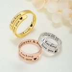 Personalized I Fucking Love You Sterling Silver Open Ring with Engraved Text and Card Dainty Jewelry Birthday Anniversary Gift for Couple