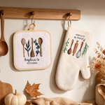 Set de Delantal y Guantes de Pastelería Acuarela Personalizados con Nombre Regalo de Cumpleaños para Madres Amantes de la Pastelería