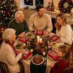 Personalised Photo Christmas Theme Design 100% Cotton Red Table Napkin with Name Table Decor Christmas Gift for Family Friend
