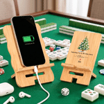 Personalised Christmas Tree Mahjong Love Heart Phone Holder with Name Year and Text Daily Use Birthday Christmas Gift for Family Mahjong Lover