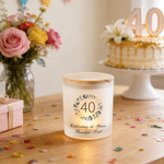 Personalized Eucalyptus Leaves Candle Holder with LED Candle and Text Table Decor Birthday Anniversary Gift for Friends Family Lovers