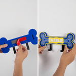 Personalised 3D Printed Bone-Shaped Pet Leash Holder with Name Home Entryway Decor Walk the Dog Birthday Gift for Pet Lovers