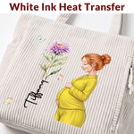 Personalised Birth Flower Cartoon Pregnant Mother Large Capacity Corduroy Tote Bag with Name Baby Shower Birthday  Gift for New Mum