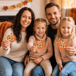 Personalized Pumpkin-Shaped Fall Pattern Photo Fridge Magnet with Quote and Text Home Decor Autumn Holiday Thanksgiving Gift for Family Friends