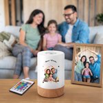 Personalisiertes Nachtlicht mit Cartoon-Figur nach Foto & Wunschtext | Dimmbar | 15h Akku | Schlafzimmerdeko | Geburtstag Geschenk für Kinder Familie
