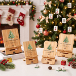 Personalised Christmas Tree Mahjong Love Heart Phone Holder with Name Year and Text Daily Use Birthday Christmas Gift for Family Mahjong Lover