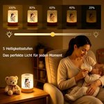 Personalisiertes Nachtlicht mit Cartoon-Figur nach Foto & Wunschtext | Dimmbar | 15h Akku | Schlafzimmerdeko | Geburtstag Geschenk für Kinder Familie