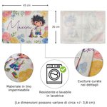 Tovaglietta personalizzata in lino con nome, decor da tavola, per uso quotidiano - Regalo di ritorno a scuola e compleanno per bambini o famiglia