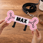 Personalised 3D Printed Bone-Shaped Pet Leash Holder with Name Home Entryway Decor Walk the Dog Birthday Gift for Pet Lovers