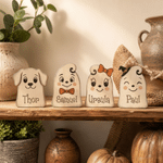 Personalised Cute Ghost Design Wooden Block Ornament with Name Vintage Halloween Indoor Decor Housewarming Gift for Family Friends 5