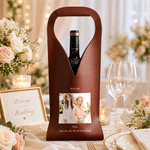 Personalized Photo PU Leather Protective Wine Bag with Name and Handle Wine Accessories  Wedding Anniversary Gift for Bridesmaids Besties