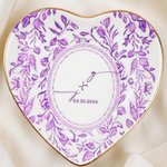 Personalized Exquisite Toile De Jouy Style Jewellery Dish with Initials and Date Anniversary Engagement Wedding Gift for Couple