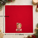 Personalised Photo Christmas Theme Design 100% Cotton Red Table Napkin with Name Table Decor Christmas Gift for Family Friend